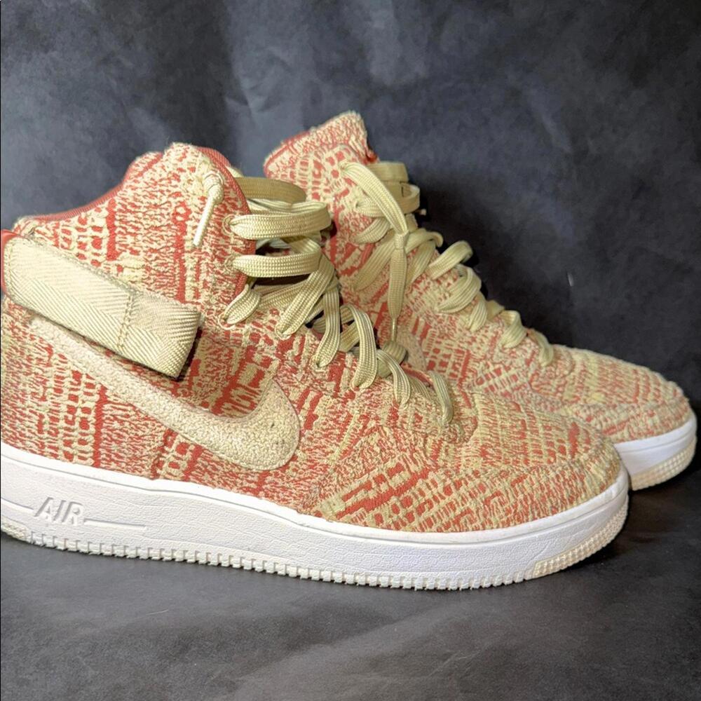 Nike Air‎ Force 1 High Flyknit 2.0 Coral Orange Mens 9.5